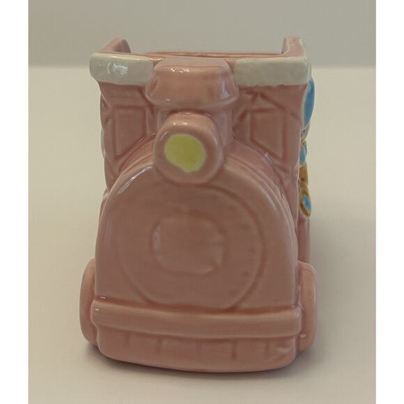 Nancy Pew Ceramic Planter Pink Train Baby Shower Nursery Decor Vintage - Picture 3 of 7